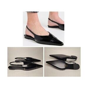 ANNIE BING Elena Slingback Ballerina Flat Shoe Women 11 Pointed Toe Minimalist